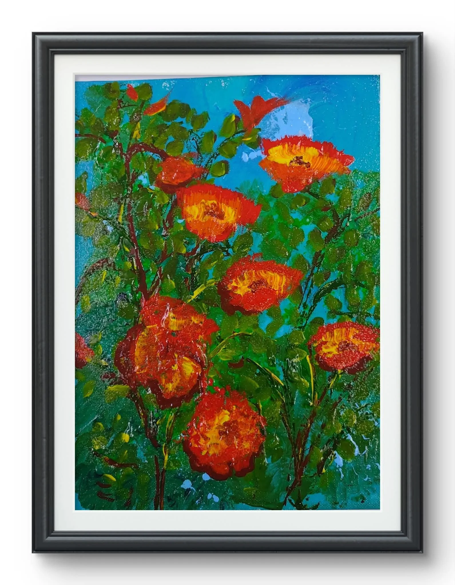 Diptych  Blooms
200gsm cotton paper 
Size A4
Acrylic ink and acrylic paint