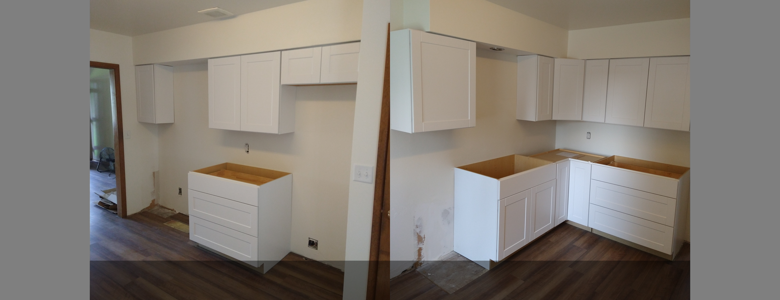 Pictures of the nearly finished kitchen counter remodel and installation job that Mike did for a client