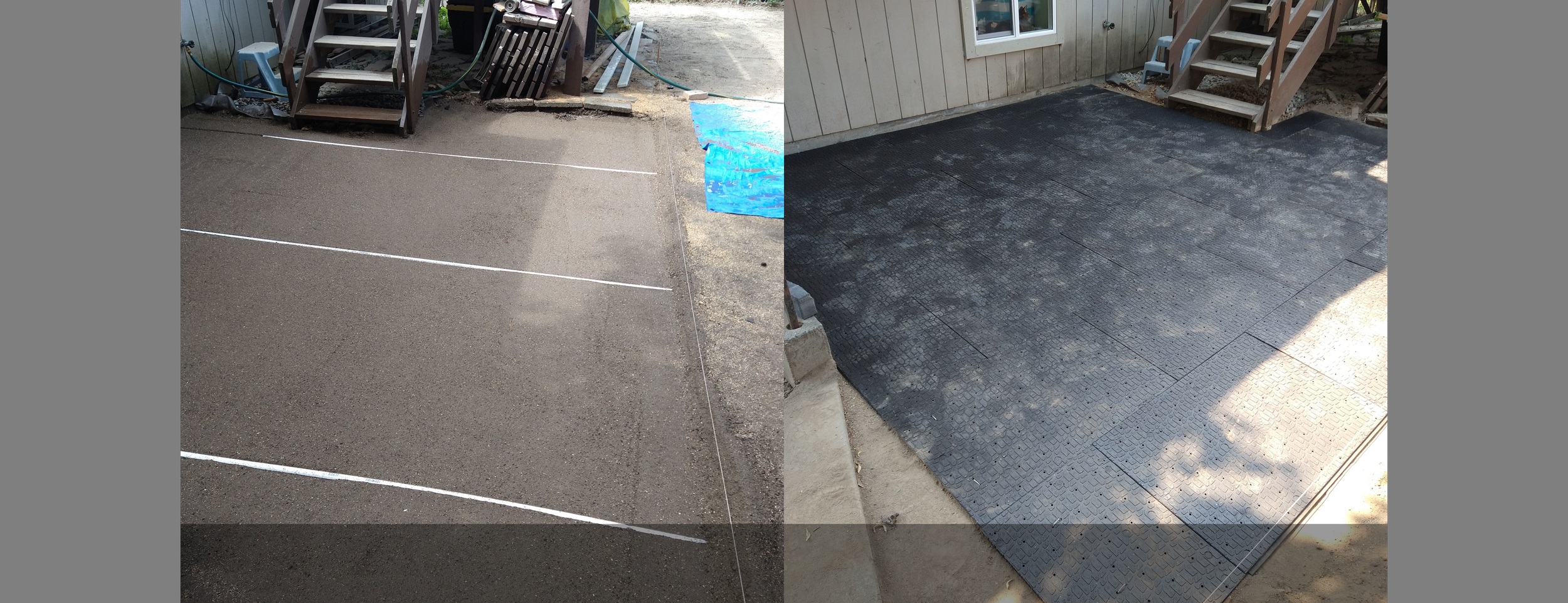 Midway completion pictures of a brick layout patio Mike installed for a client
