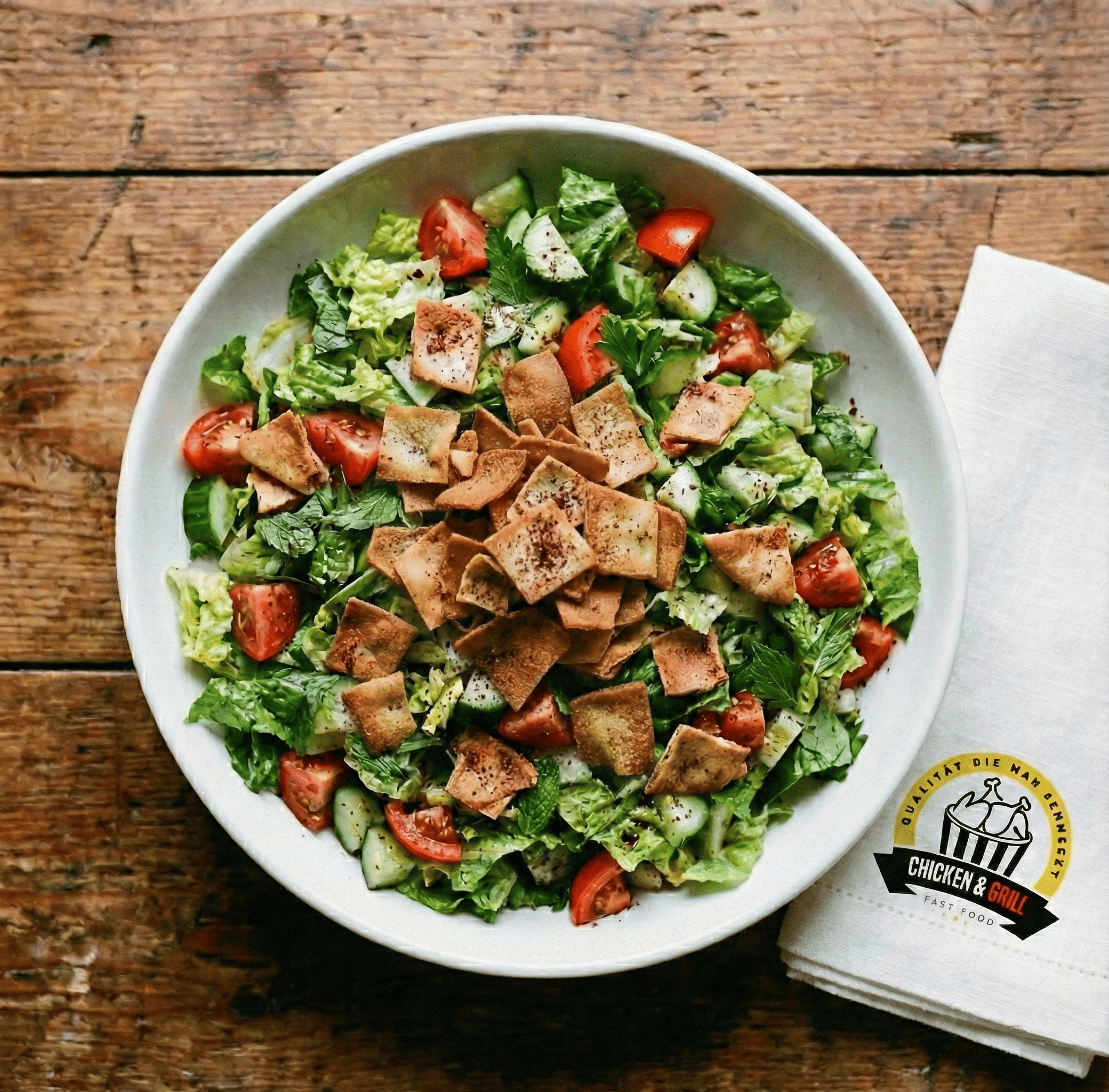 Frischer Fattoush Salat bei Chicken & Grill
