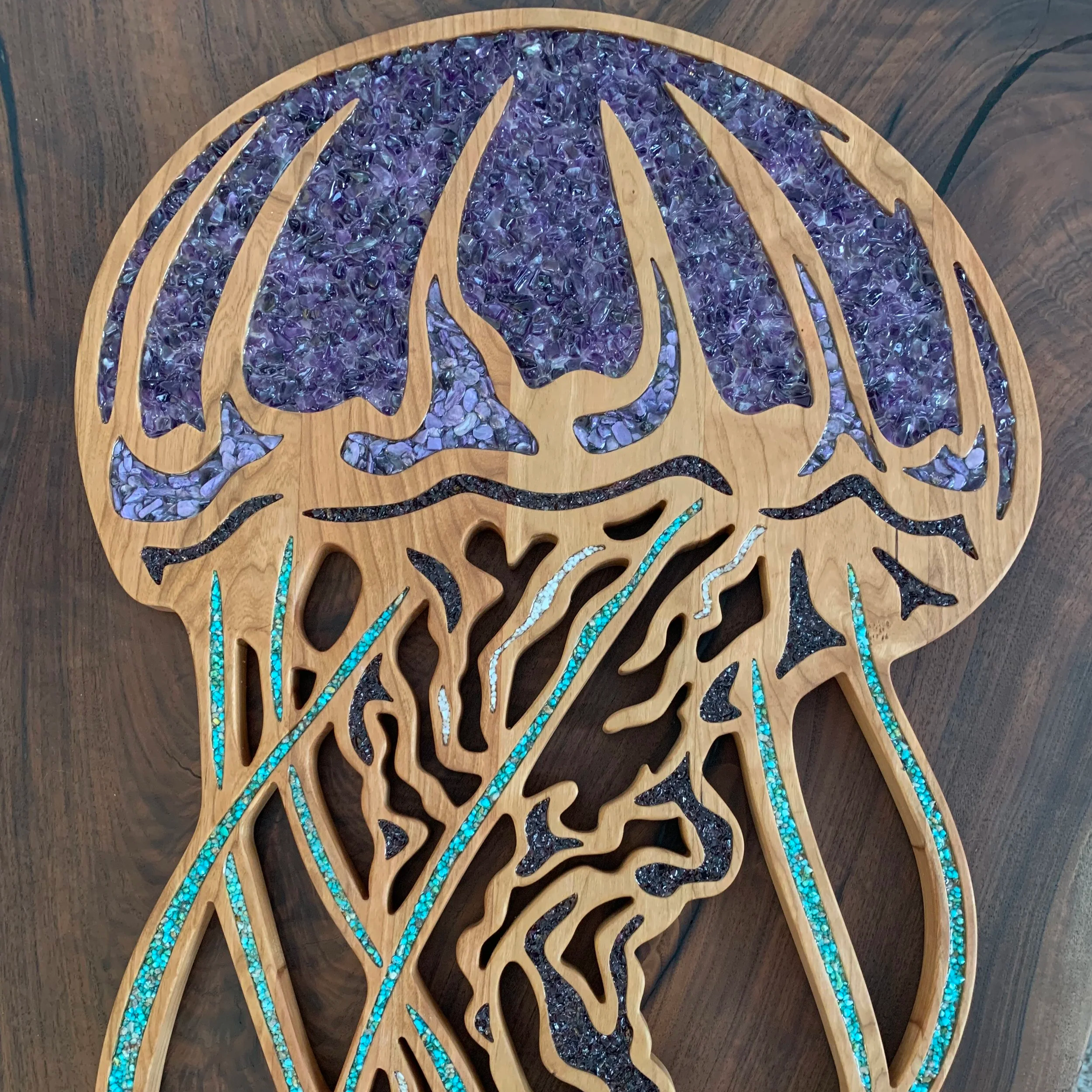 Jellyfish with Stone Inlay