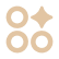 A stylized icon of a fork, knife, and spoon arranged to form a symmetrical design.