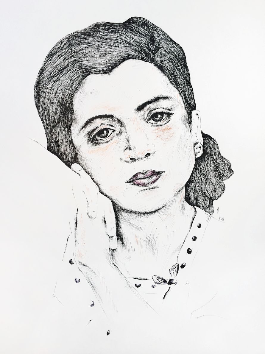 commissioned portrait, 2014, pen on paper