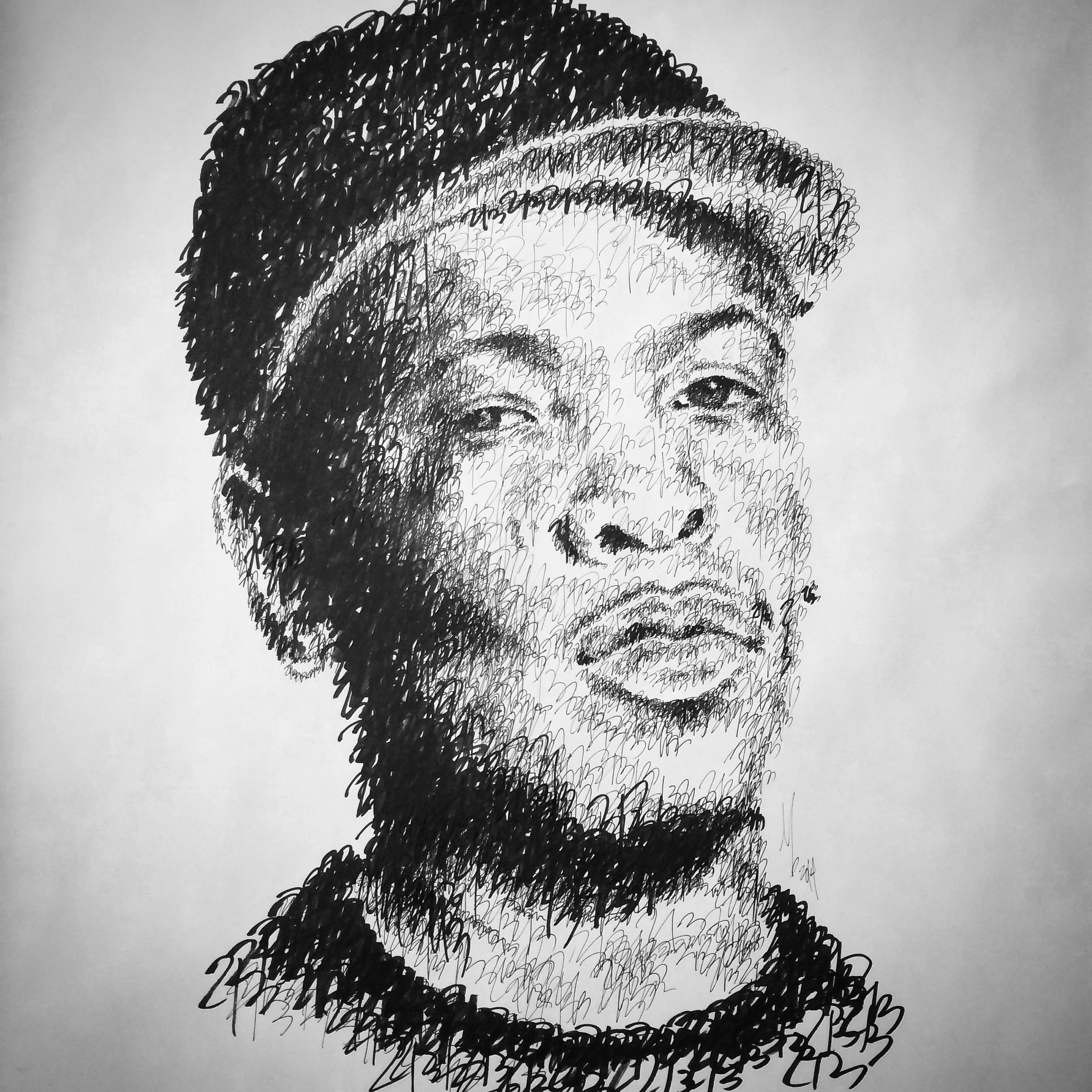 213 / dr.dre, 2014, acrylic and pen on paper