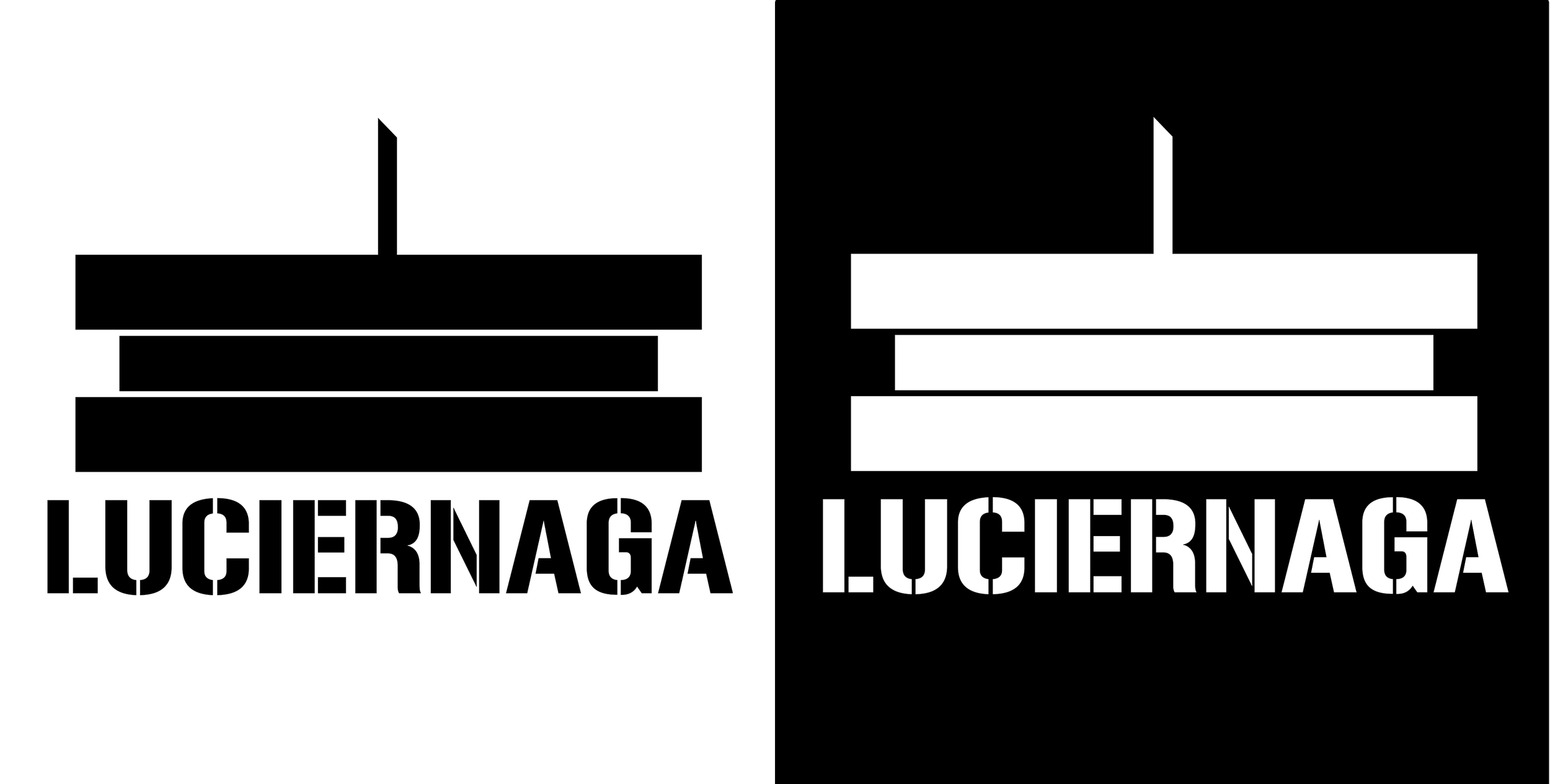 Luciernaga Logos on black and white