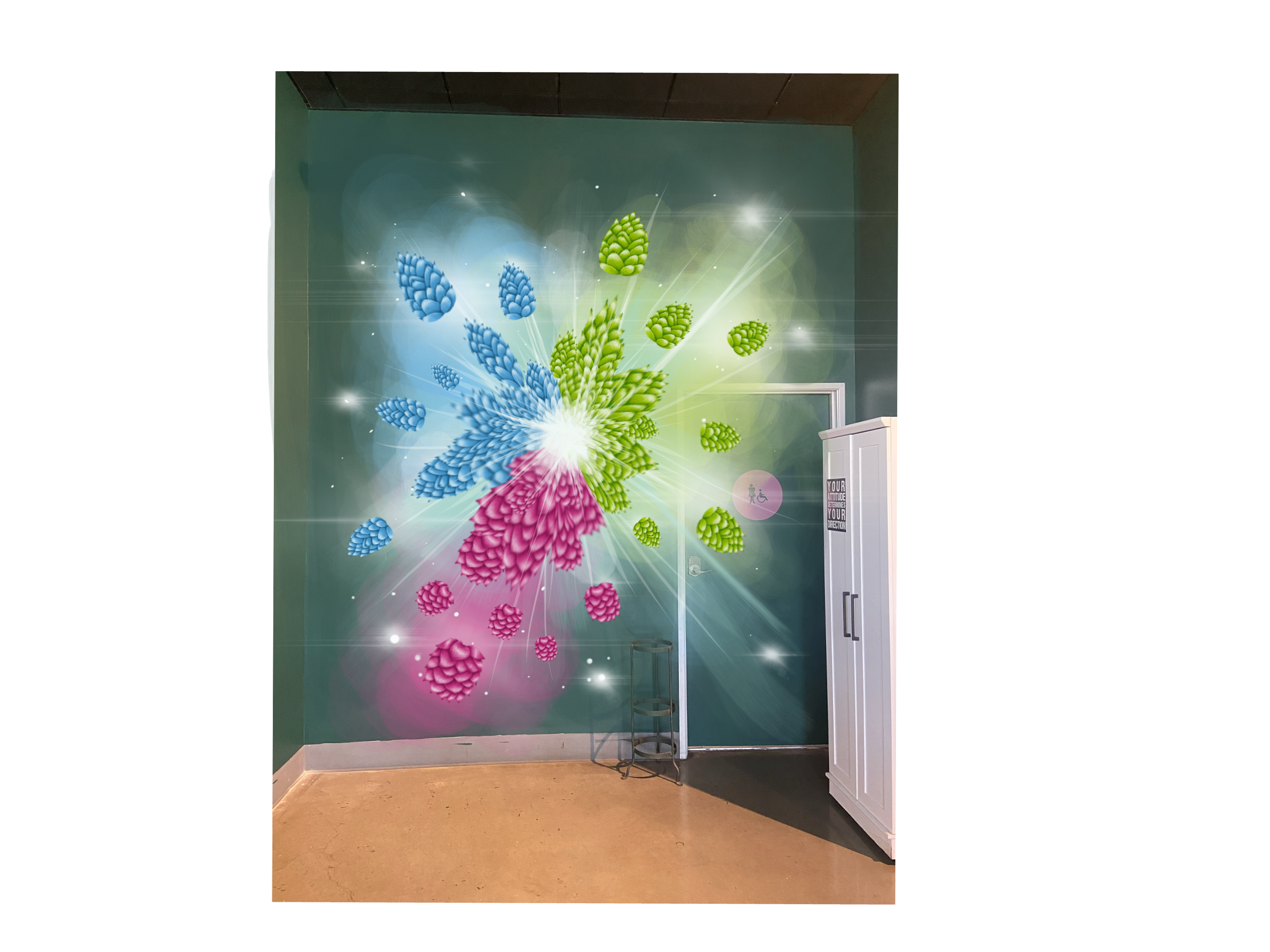 Superimposed image of digital rendering