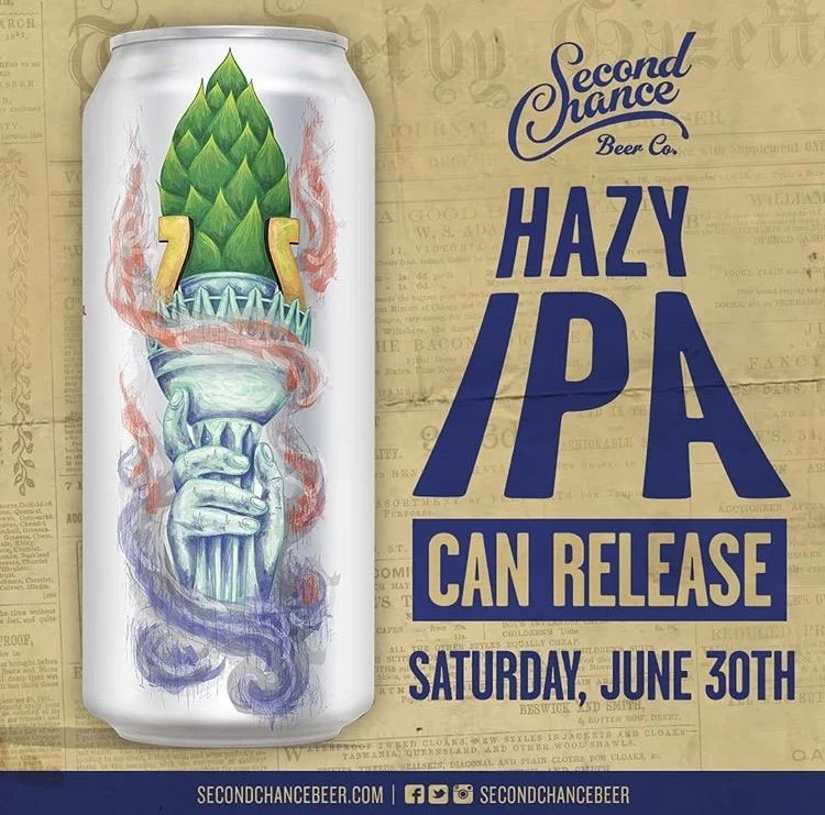 Hazy IPA Can Release Flyer