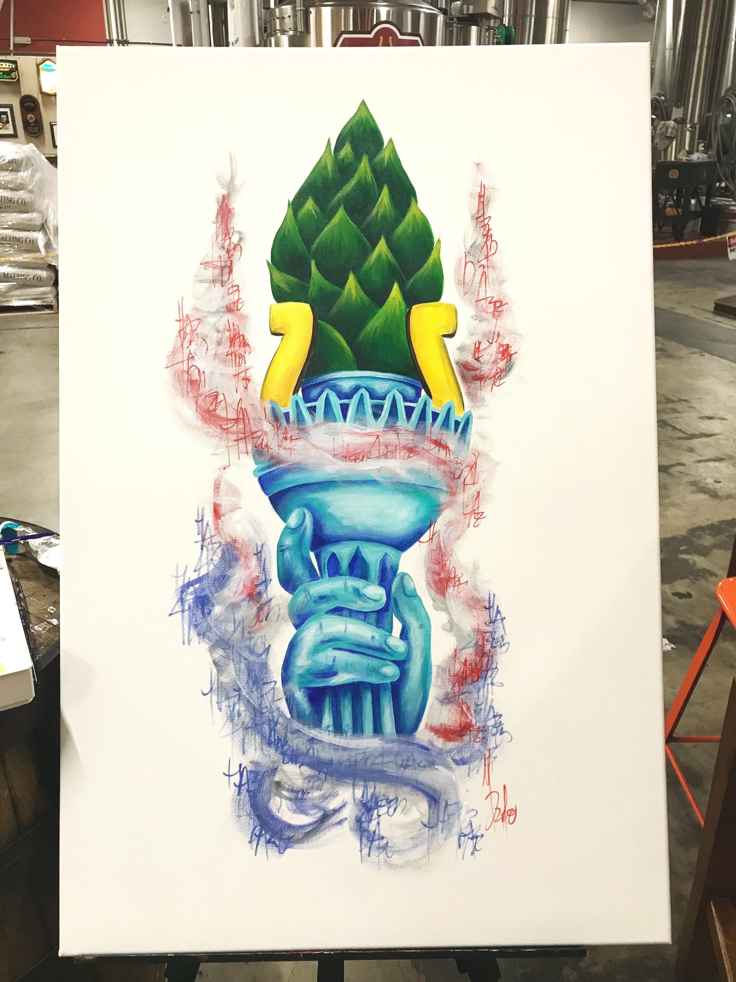 Hazy IPA Can Release Live Painting