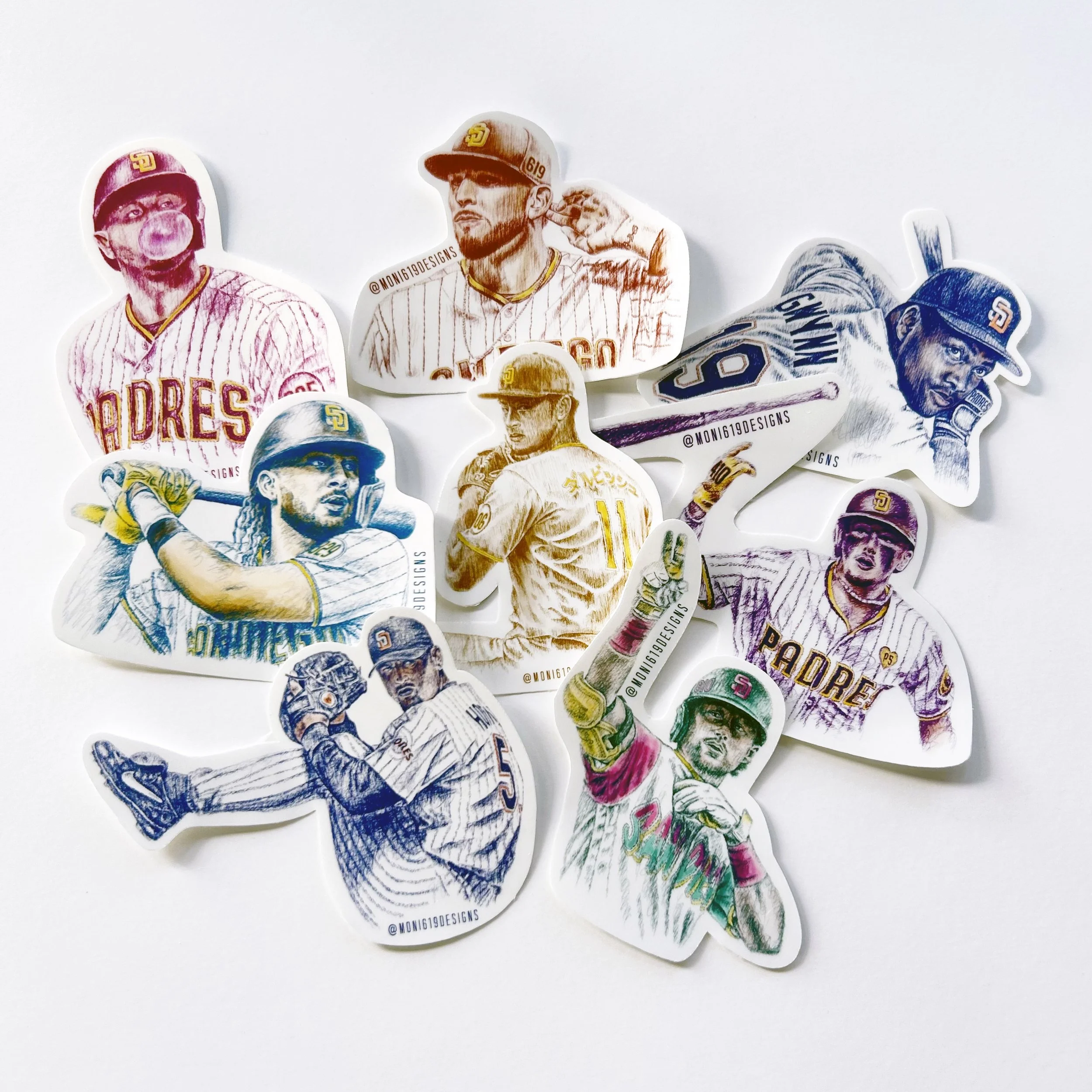 I printed and produced my 2024 Padres Sticker Pack collection independently