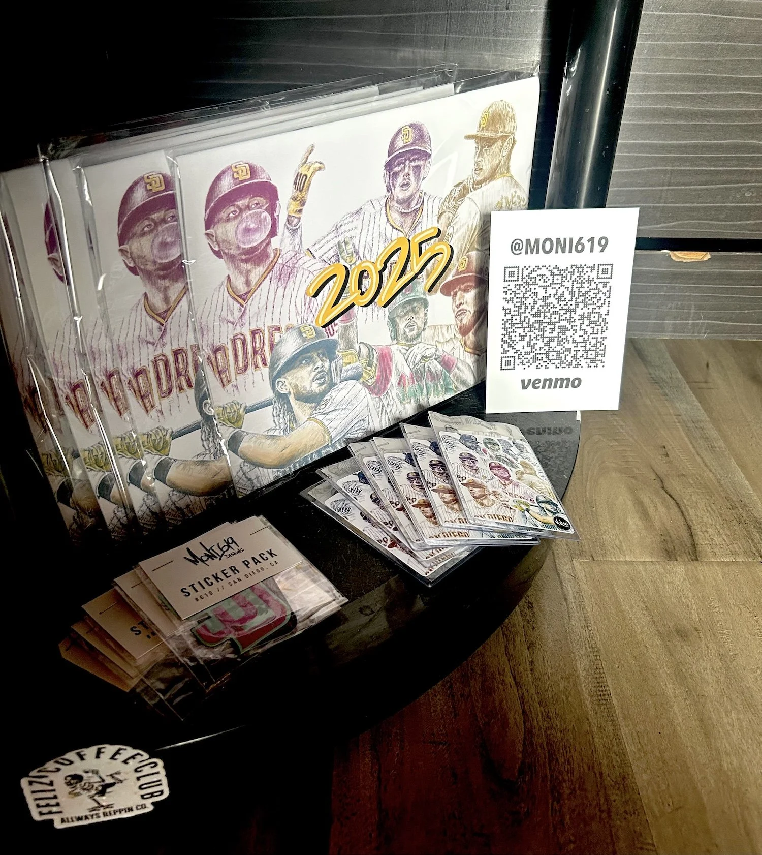 Merchandise section at Feliz Coffee Club