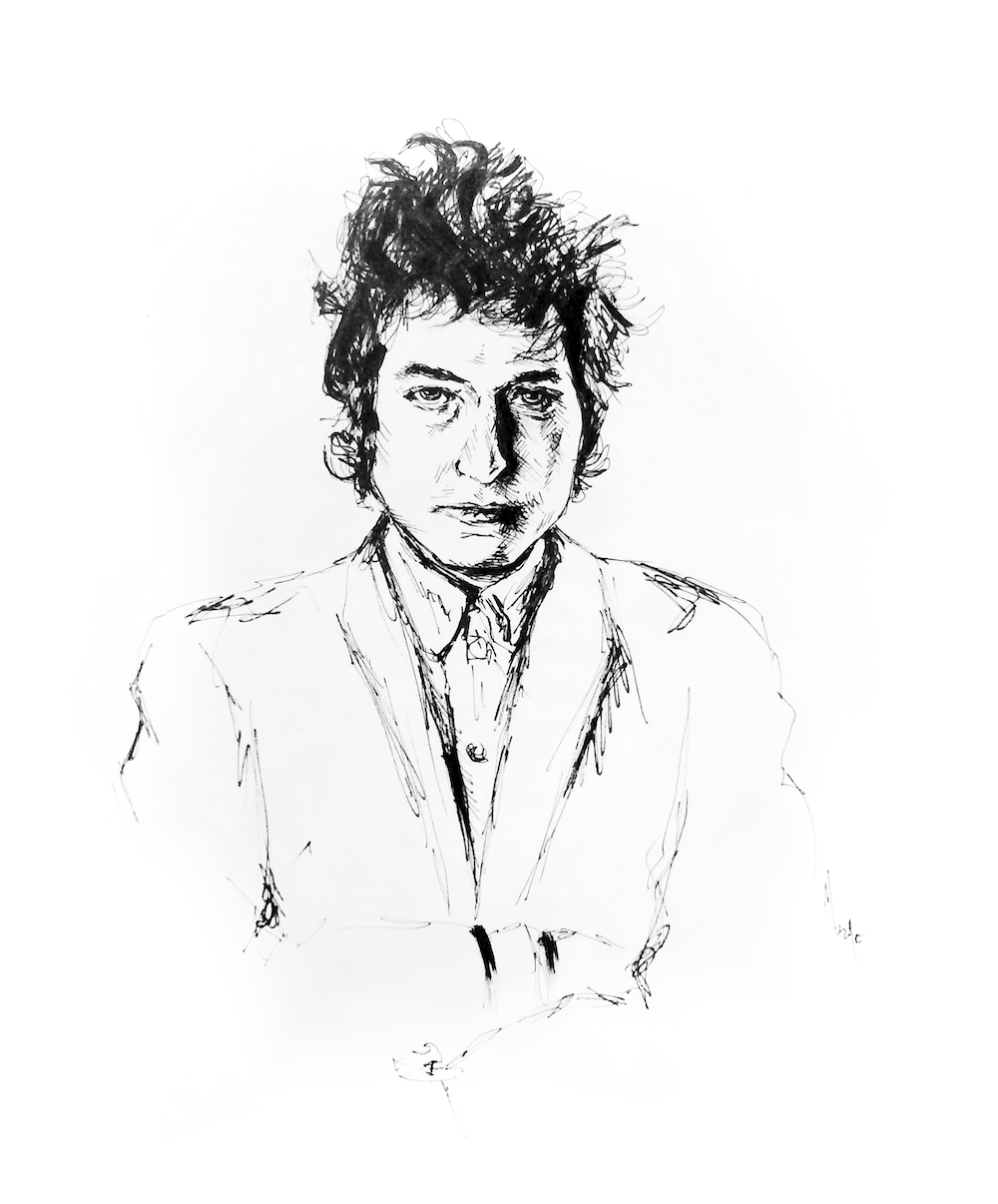 bob dylan, 2016, pen on paper