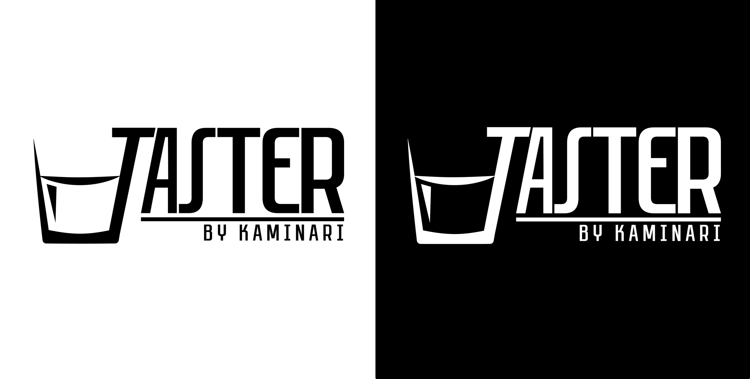 Logo on black and white