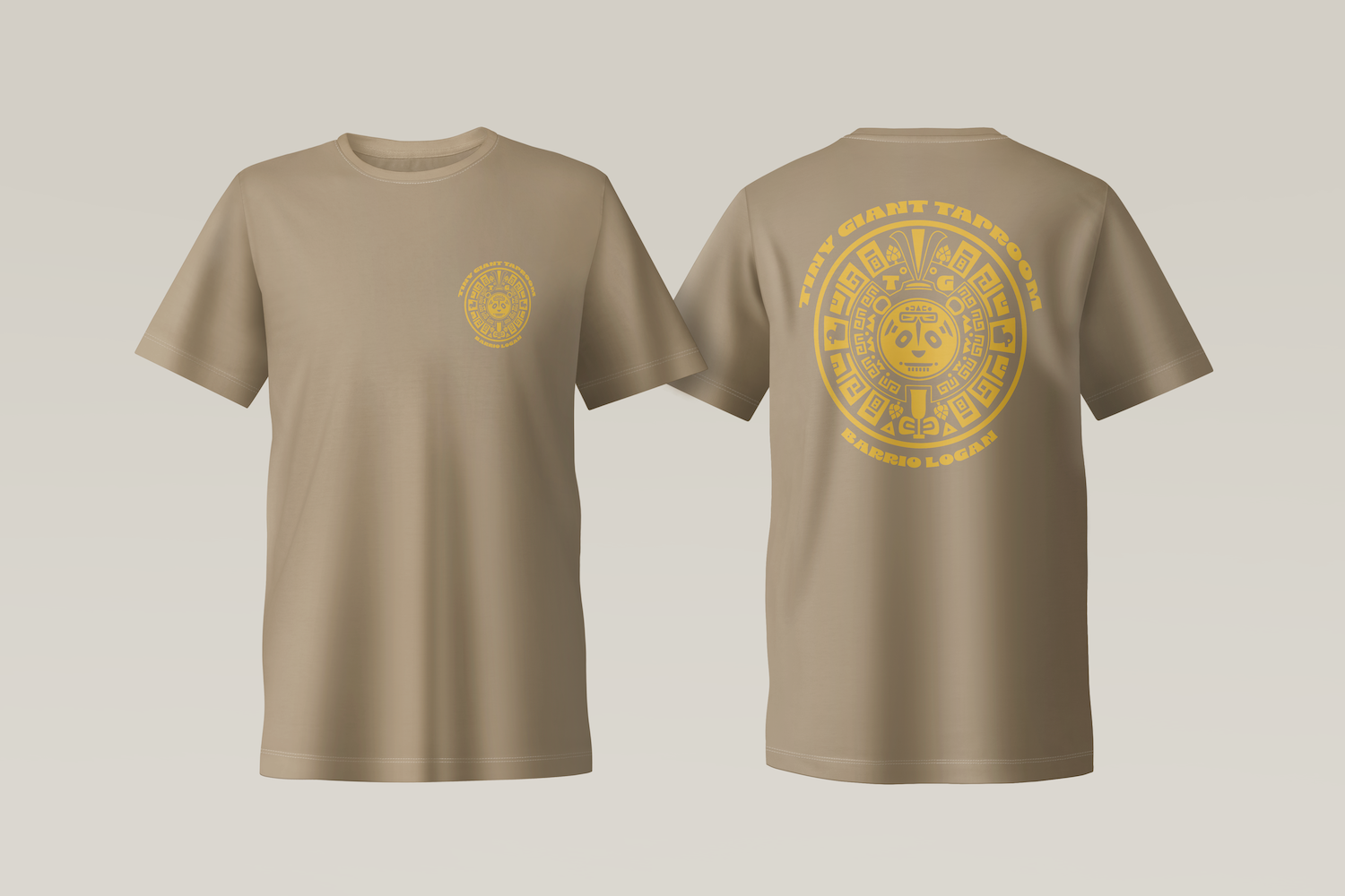 Brown and gold mock up