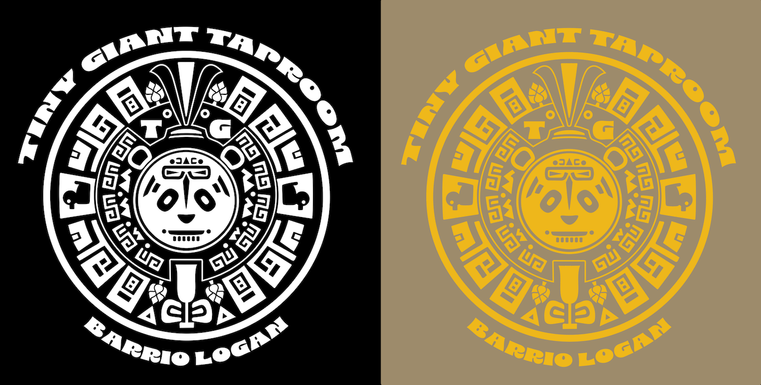Aztec Panda design on black and brown