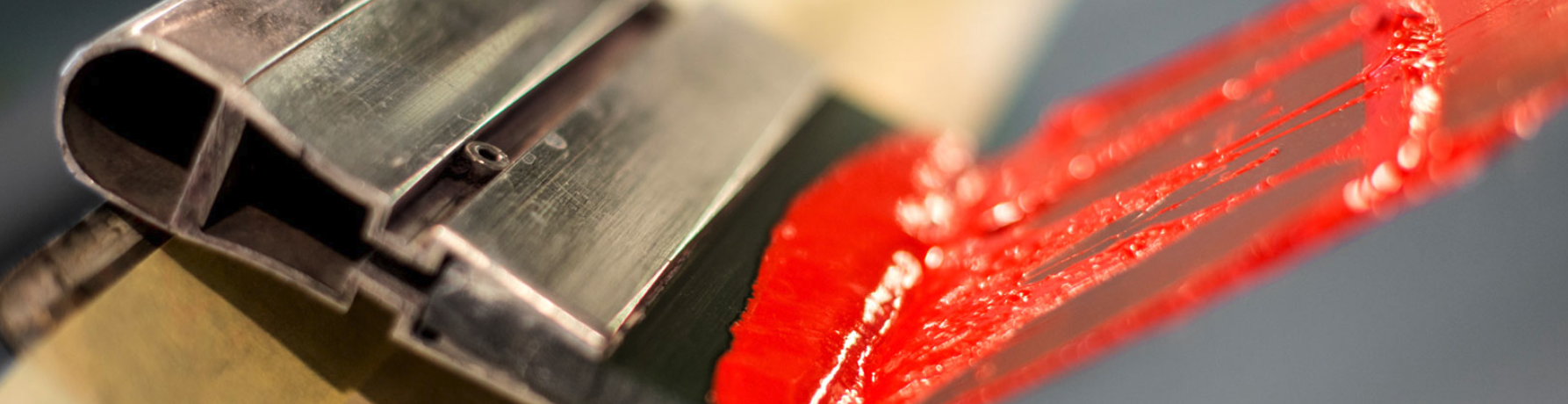 Close-up of a screen printing machine.
