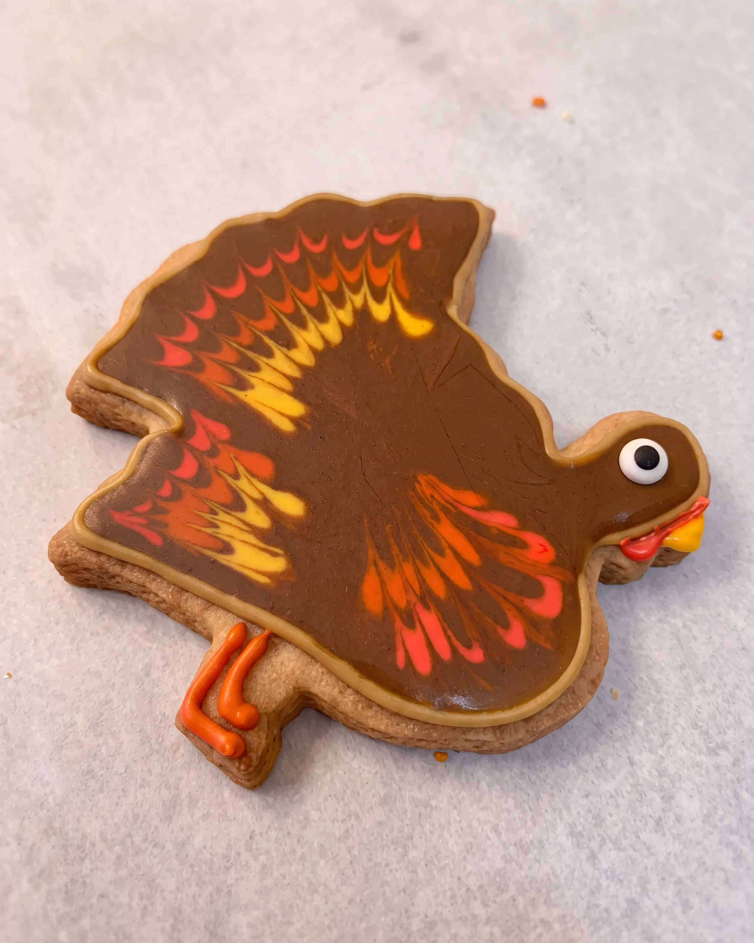 Decorated Sugar Turkey Cookie
