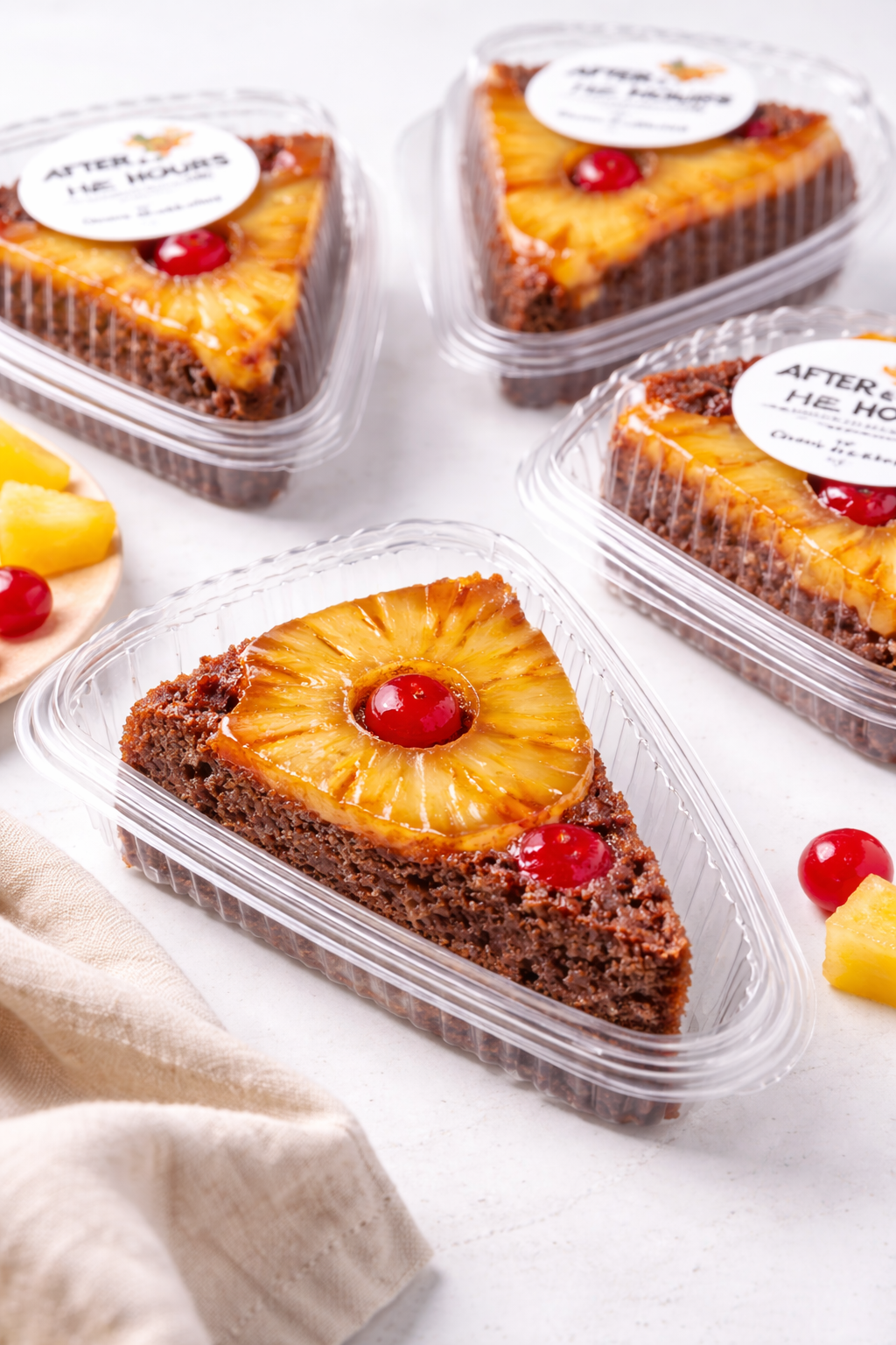 Pineapple Upside Down Cake Slice 🍍🍫