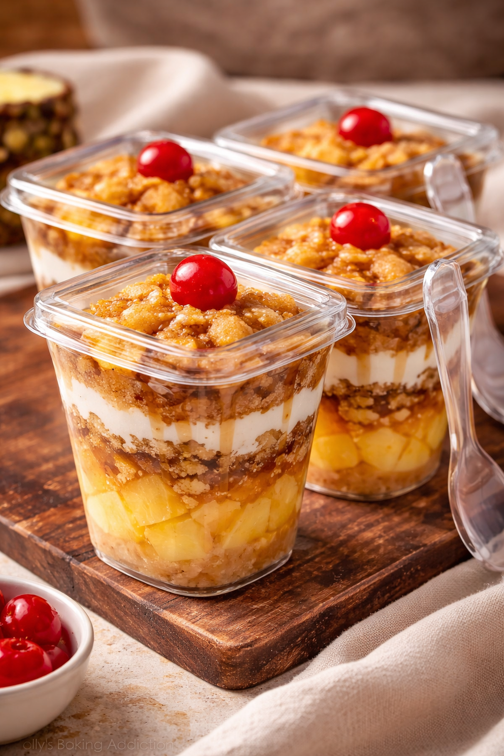 Caramel Pineapple Crumble Cups 🍍✨