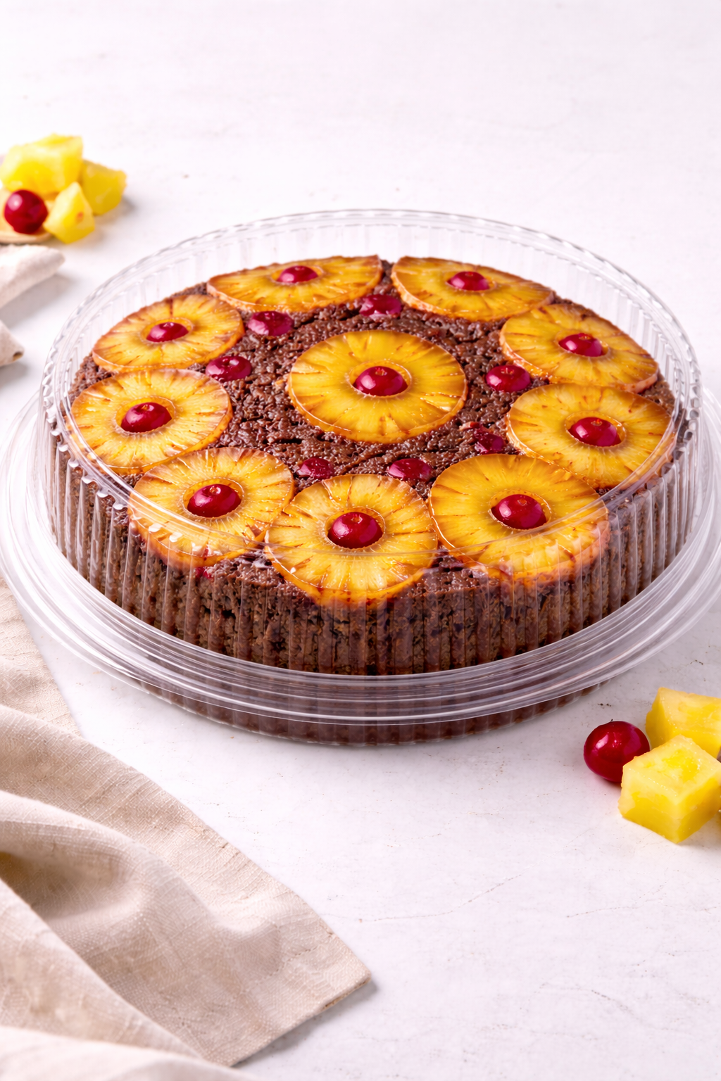 Signature Chocolate Caramelized Pineapple Upside Down Cake 🍍🍫