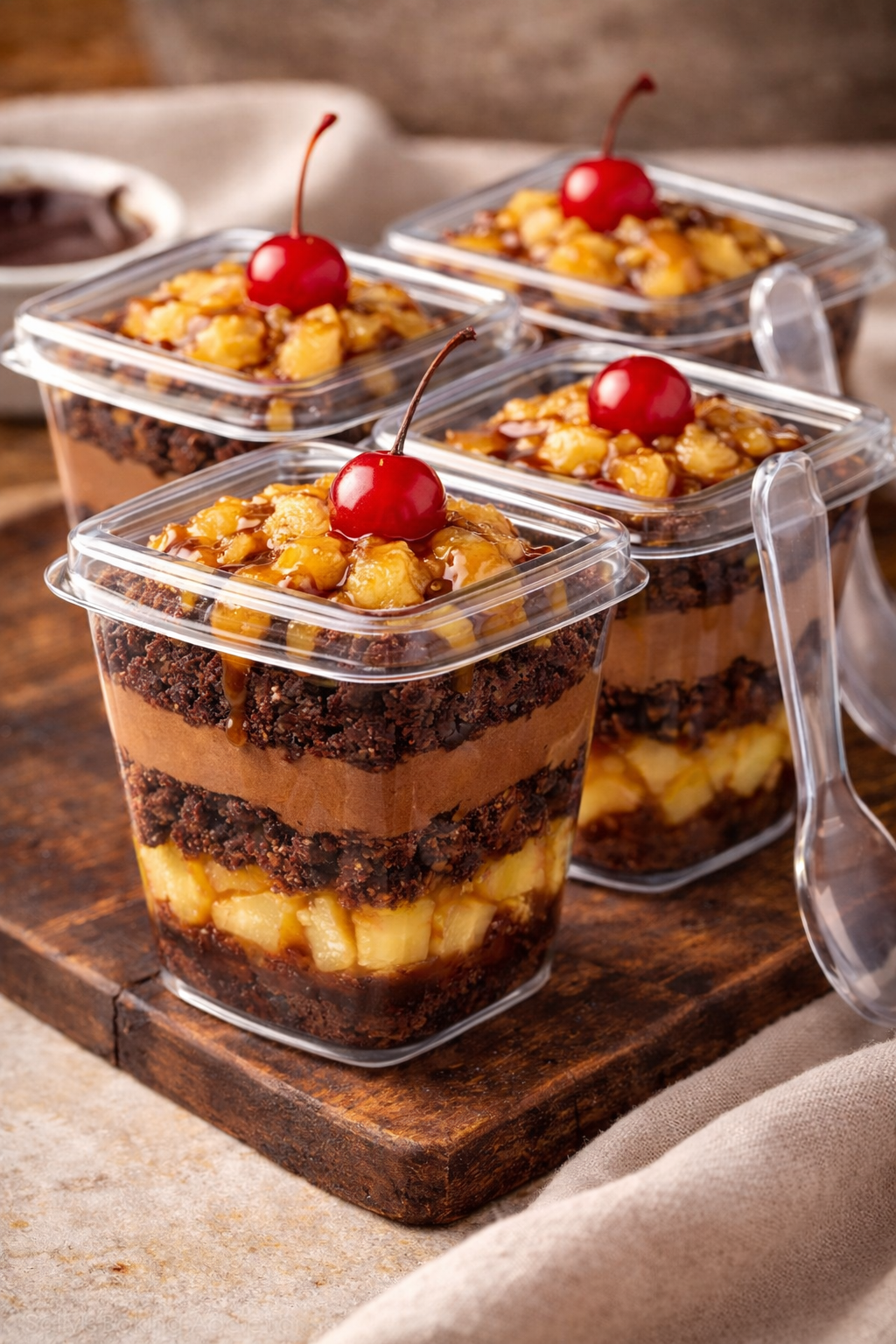 Caramel Pineapple Crumble Cups 🍍✨