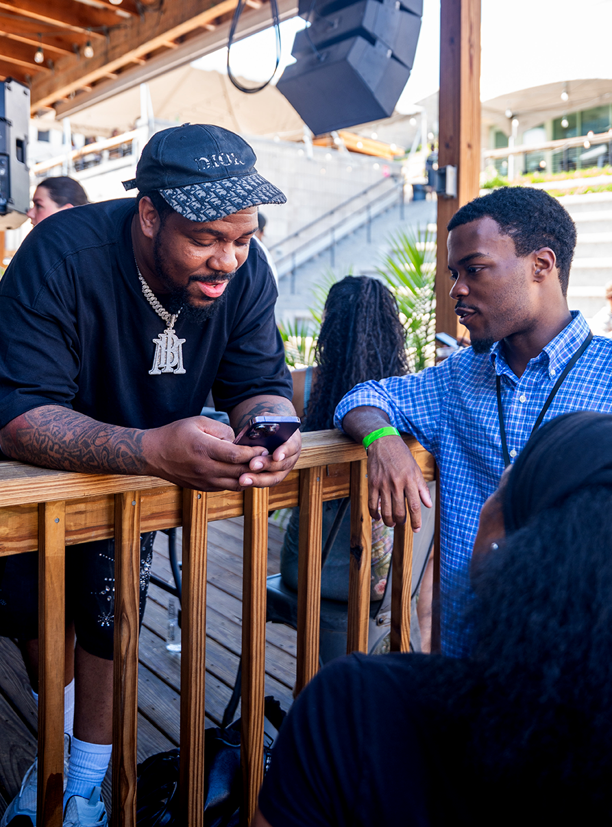 DJ Shad and Hadd talking at the 2026 Chamber 215 prelimsLiberty Point