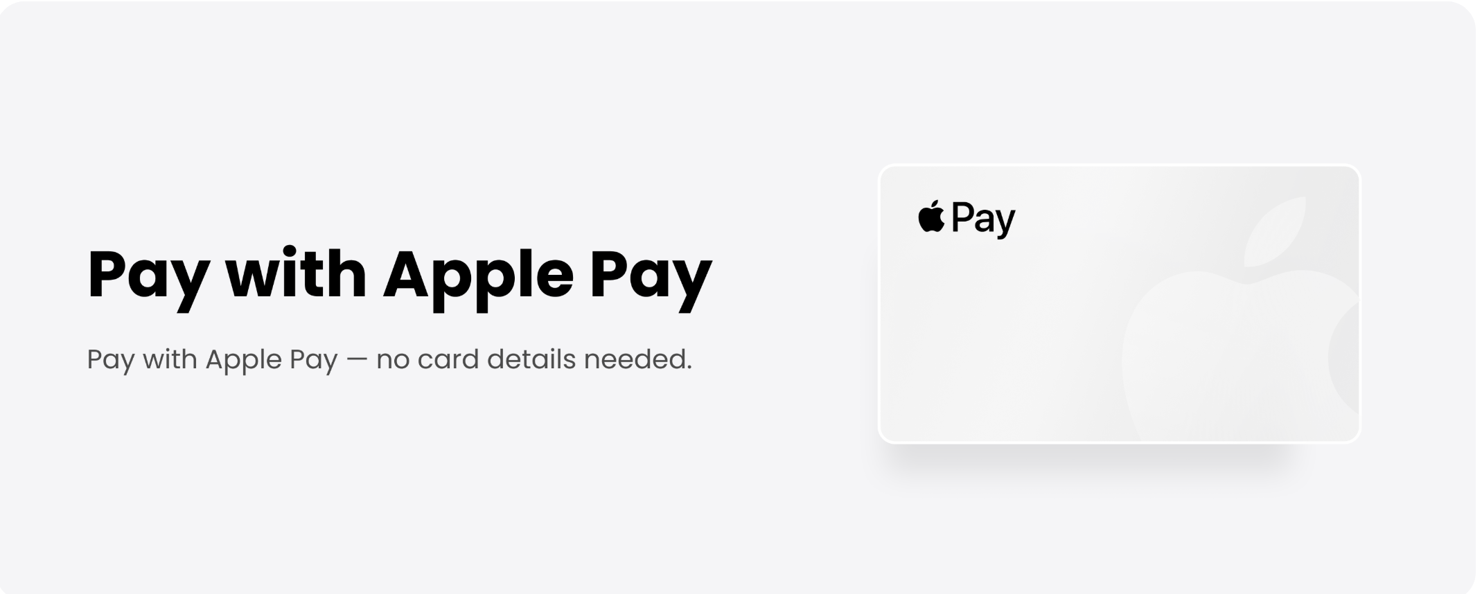 Official TenPayGo promo showing Apple Pay support — pay at WeChat Pay merchants with no card details entered