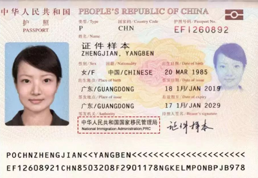 Sample Chinese passport showing separate Surname and Given name fields, which often causes foreign visitors to swap their name order when booking Chinese attractions
