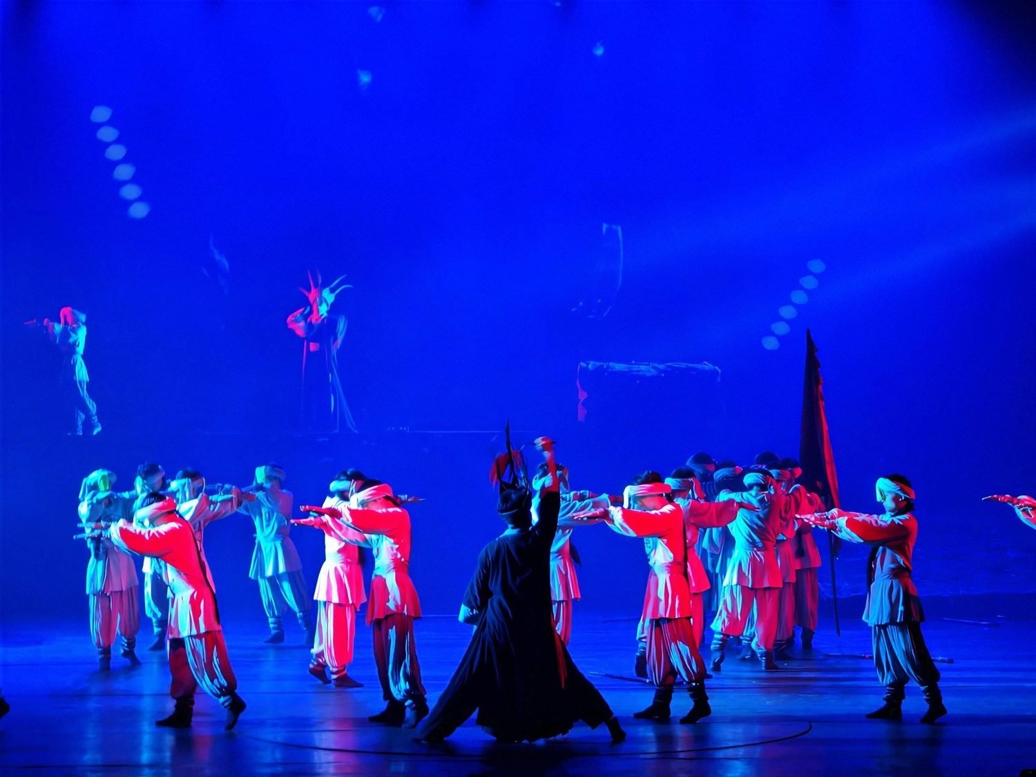 Performers on stage at the Charming Xiangxi theatre show, Zhangjiajie