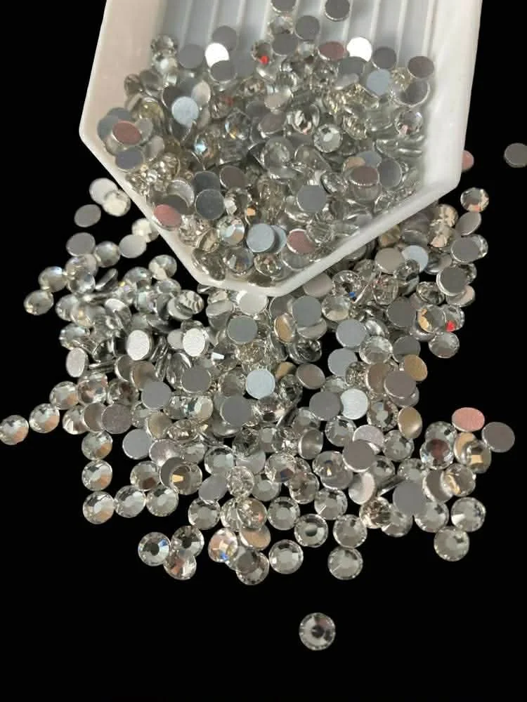 SS16 AAAAA Quality Glass Crystal Rhinestones Non Hotfix Silver flatbacks 20 Grams