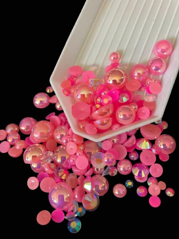 Pearl Mix with Acrylic Rhinestones 20grams