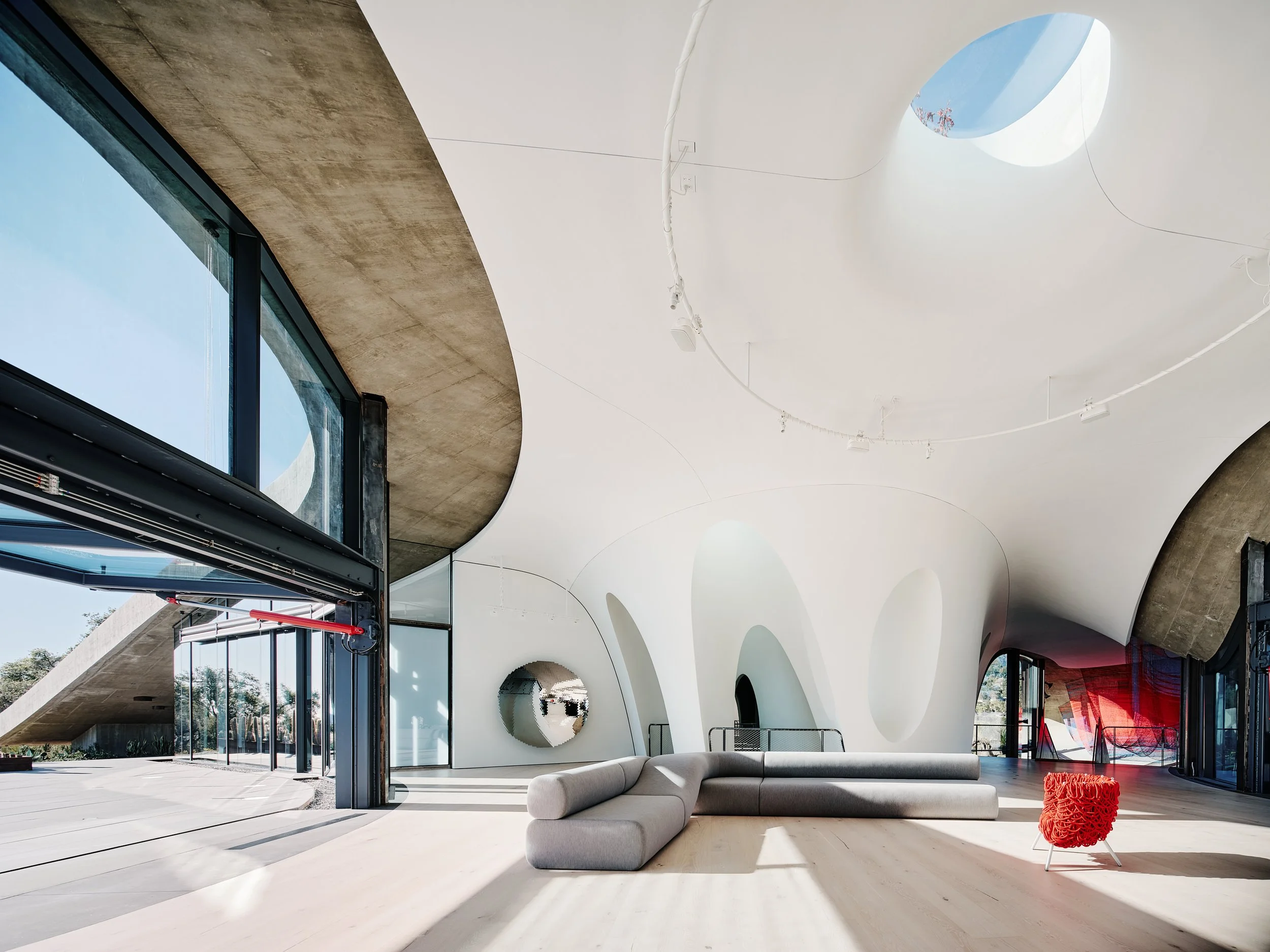 Donaldson+Partners-Hill House-Montecito-Great Room Skylight-Terrace Door.jpg