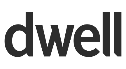 Close-up of the word 'dwell' in bold black letters on a white background.