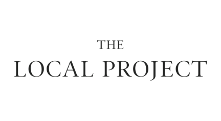 Logo with the words "The Local Project" in black text on a black background.