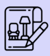 Illustration of a notebook, a mug, and a pen