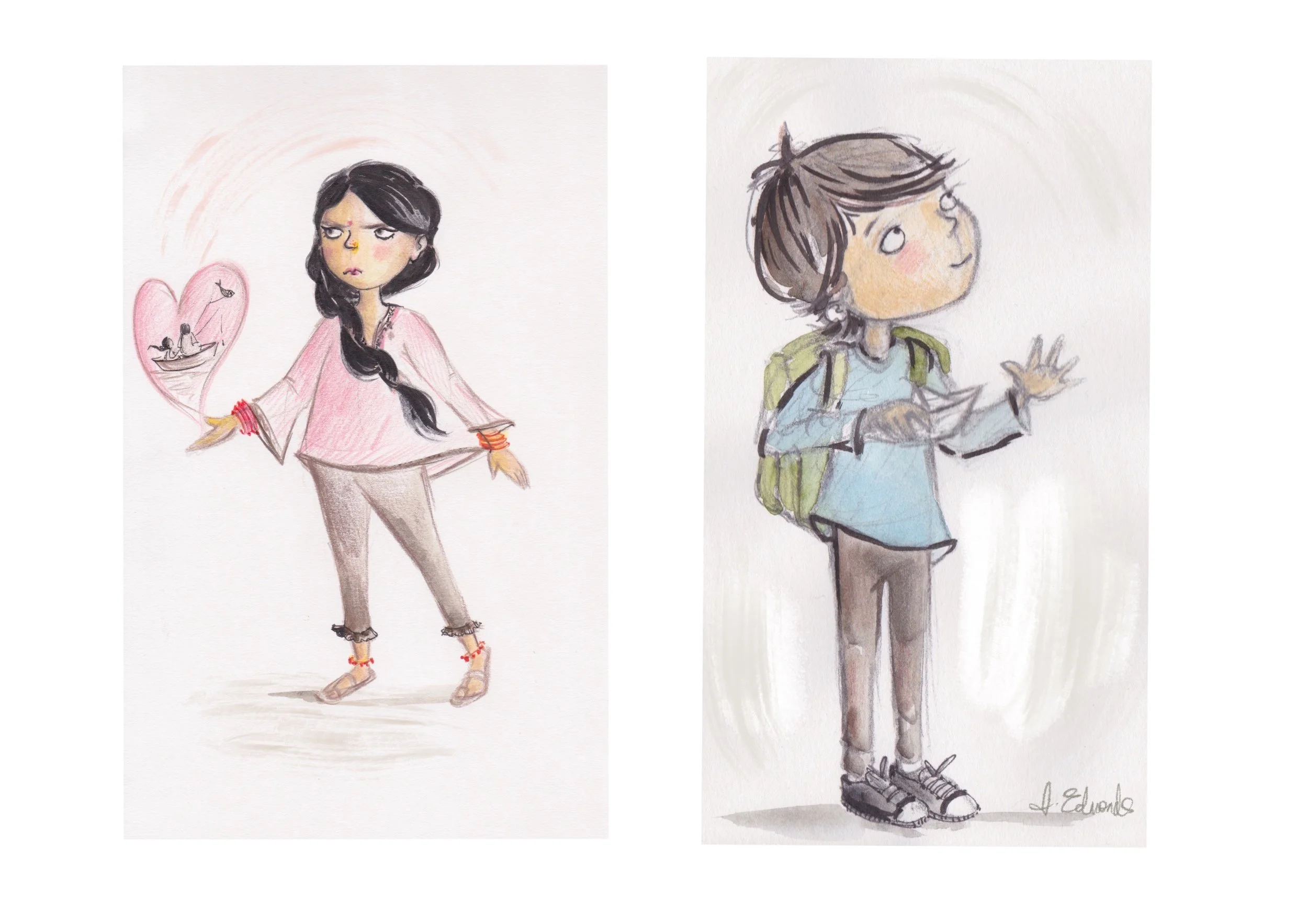 Character sketches from 'Visiting You'