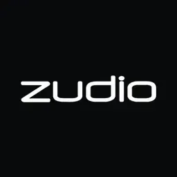 Zudio logo on a black background