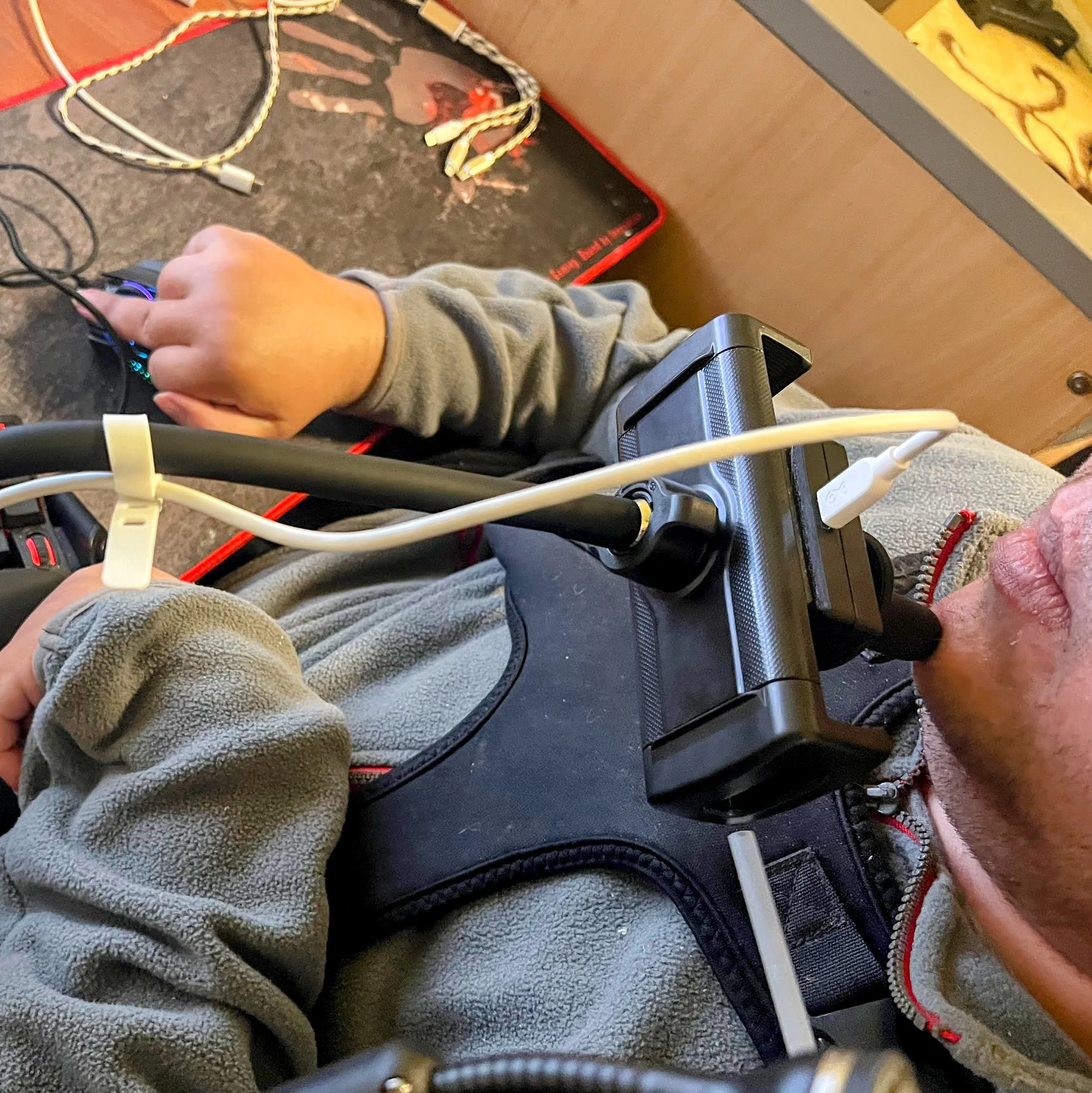 Chin joystick table mount for adaptive gaming