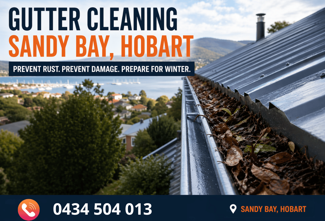 Gutter Cleaning in Sandy Bay, Hobart: Preventing Rust and Winter Roof Damage on a Metal Roof