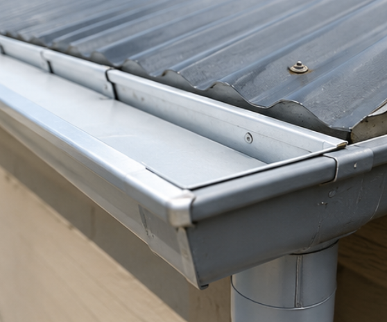 Gutter repair completed with new bracket and seal