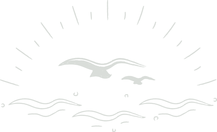 Logo noir et blanc avec un oiseau stylisé et des lignes évoquant de l'eau ou des vagues