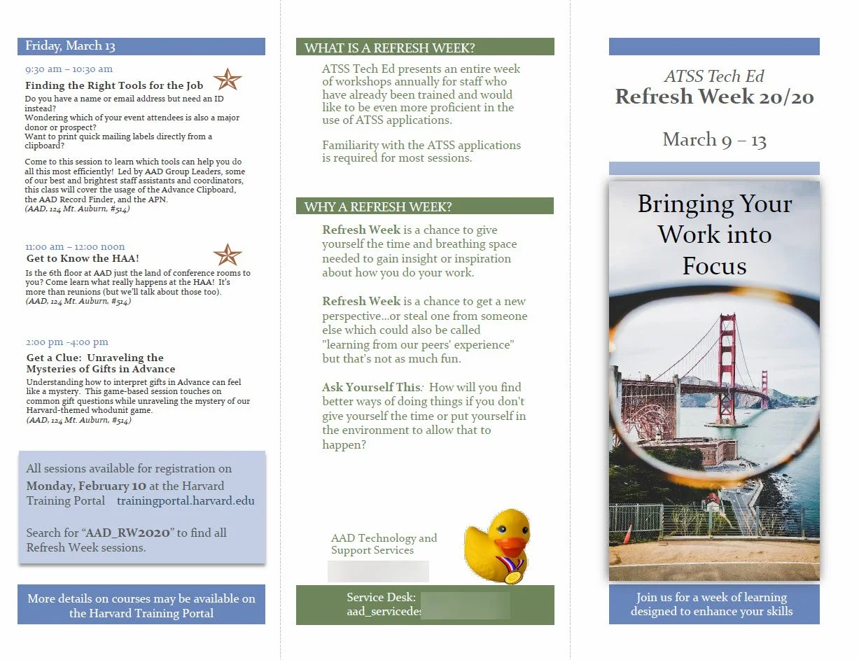 Refresh Week Brochure Example 2