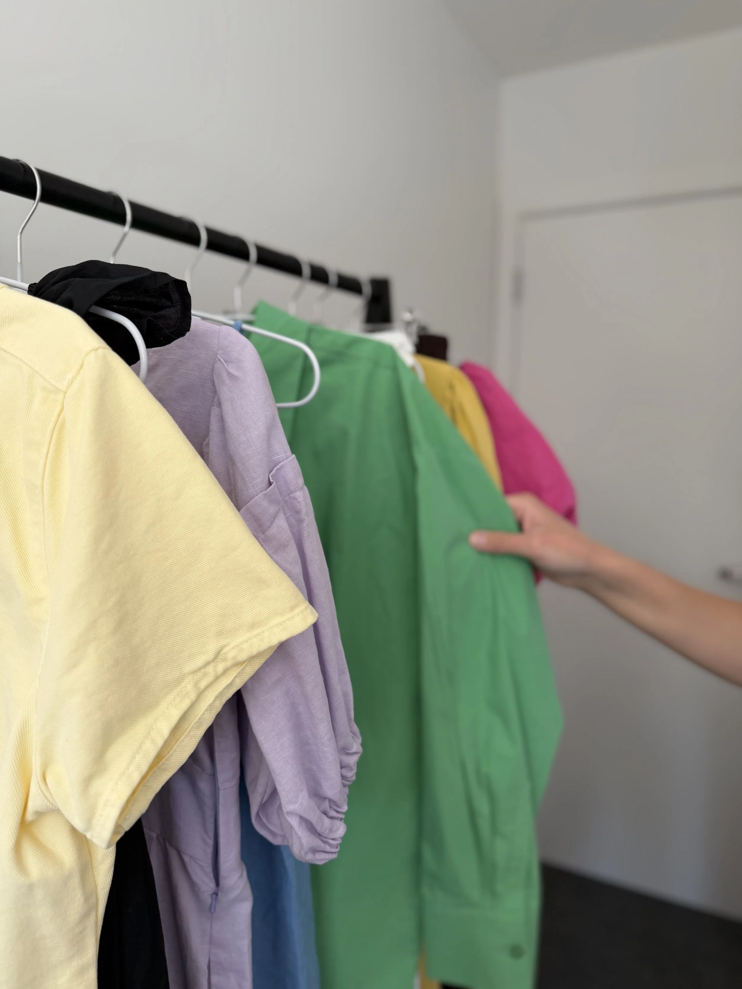 Clothes rack used for personal styling at Your Season in Invercargill, Southland