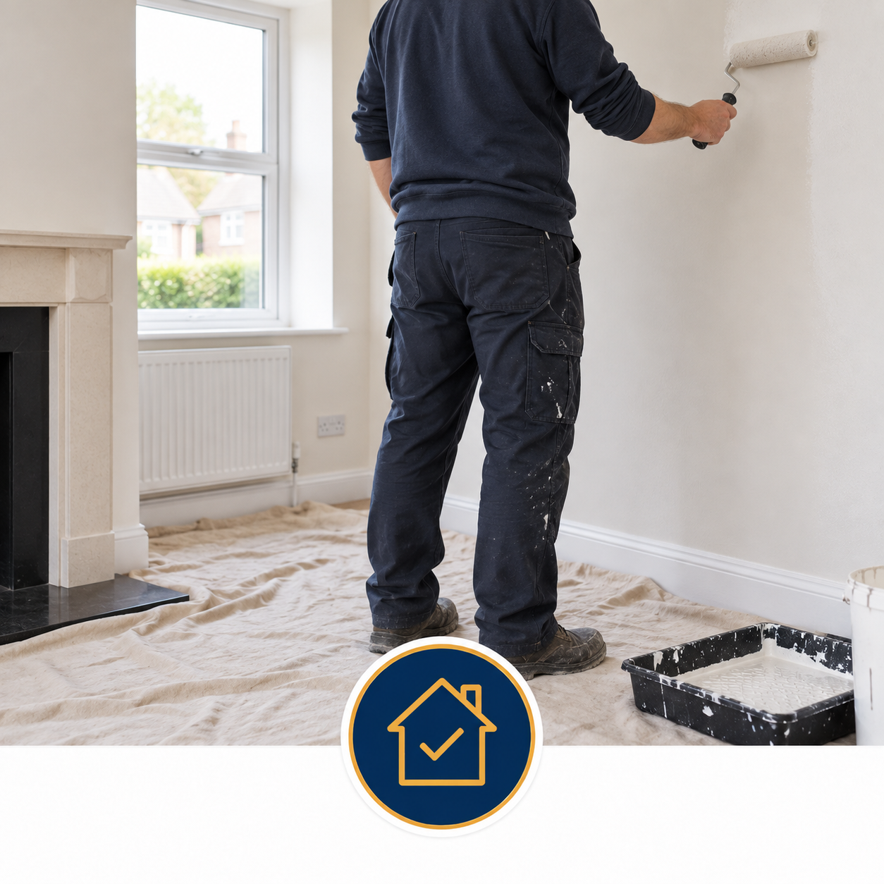 Person painting a room between tenancies