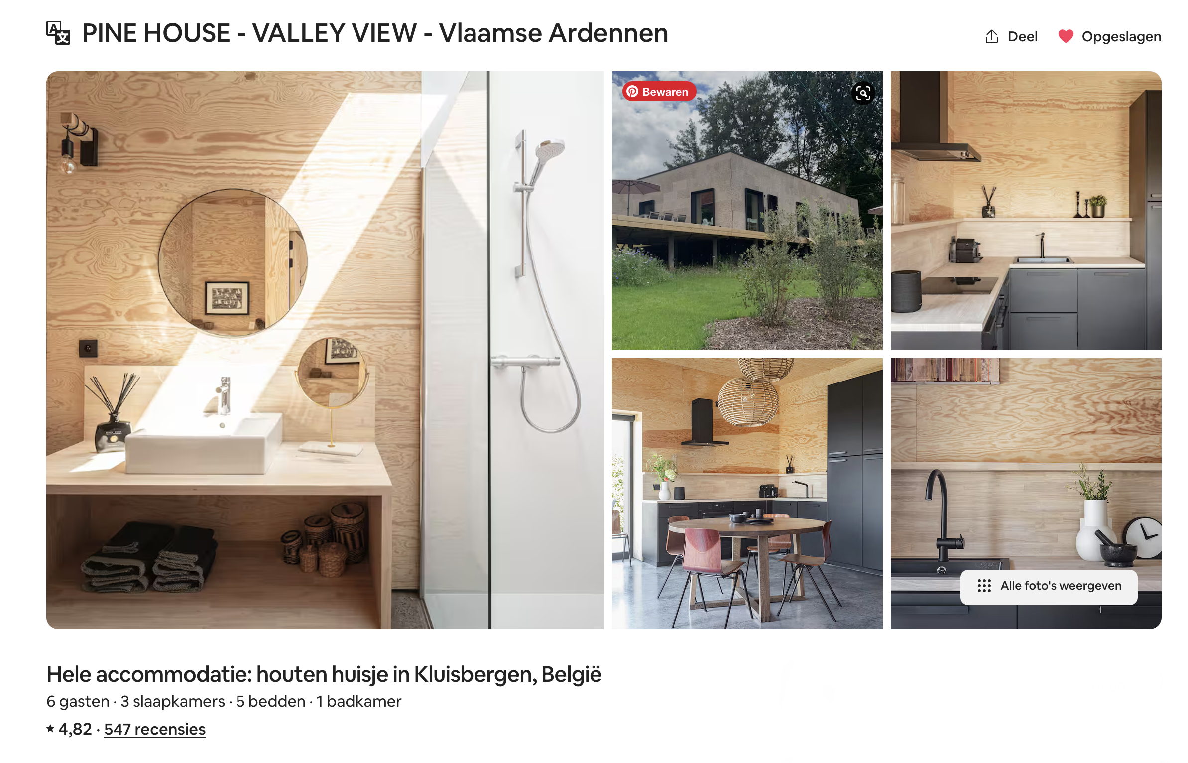 Totaalrenovatie conceptuele vakantiewoing met aantoonbare topverhuur op airbnb in Kluisbergen