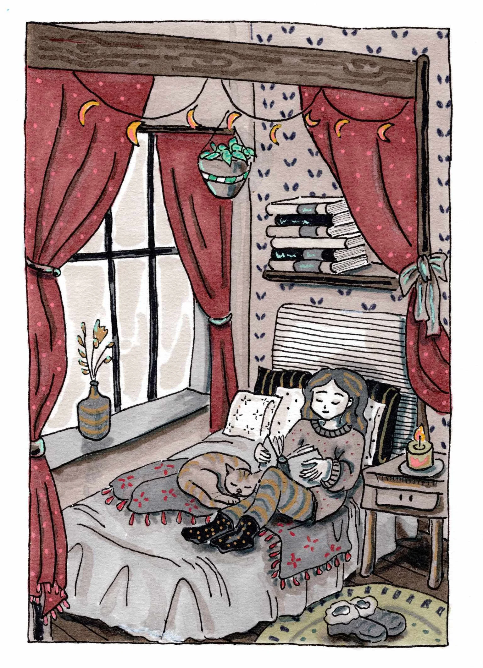 Cozy Cuddles in Bed – FineArt Kunstdruck – 13x18cm