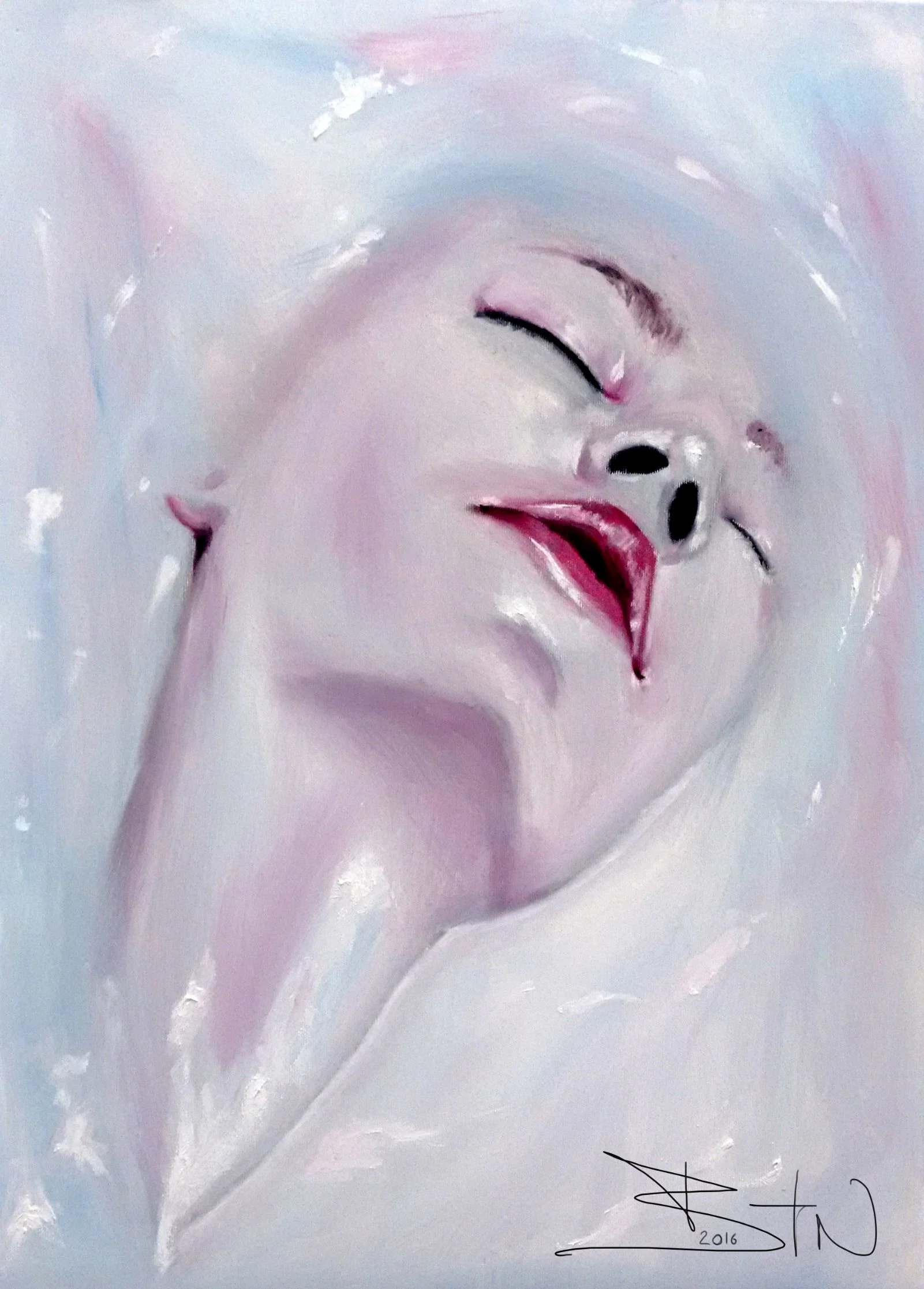    “Drowning in thoughs” [2016]    Oil on canvas - 50×70cm
  
360€