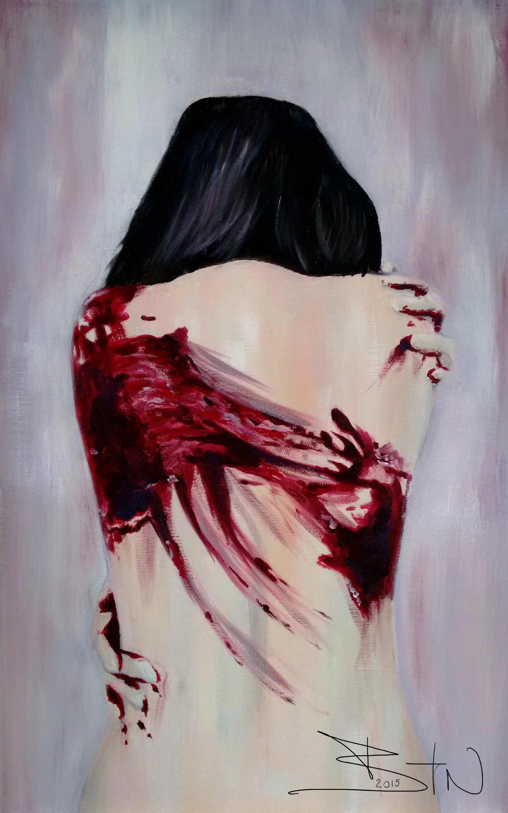    “Blood on my hands” [2015]   
Acrylic on canvas - 30×50cm
  
240€
