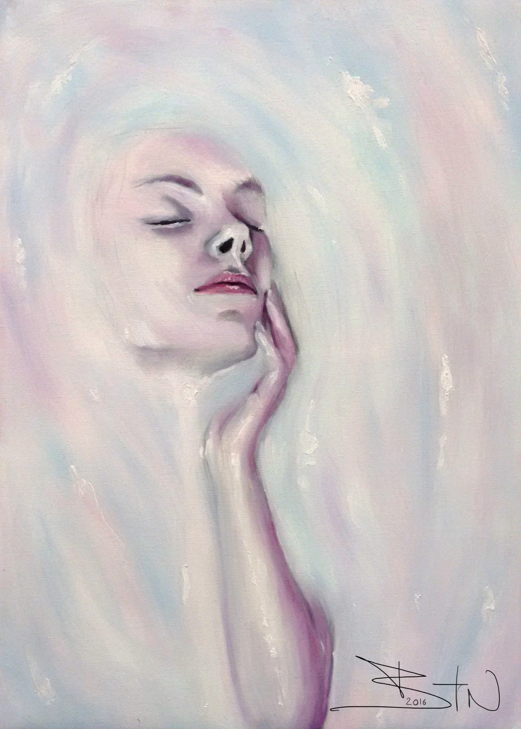    “Drowning in thoughs 2” [2016]    Oil on canvas - 50×70cm
  
360€