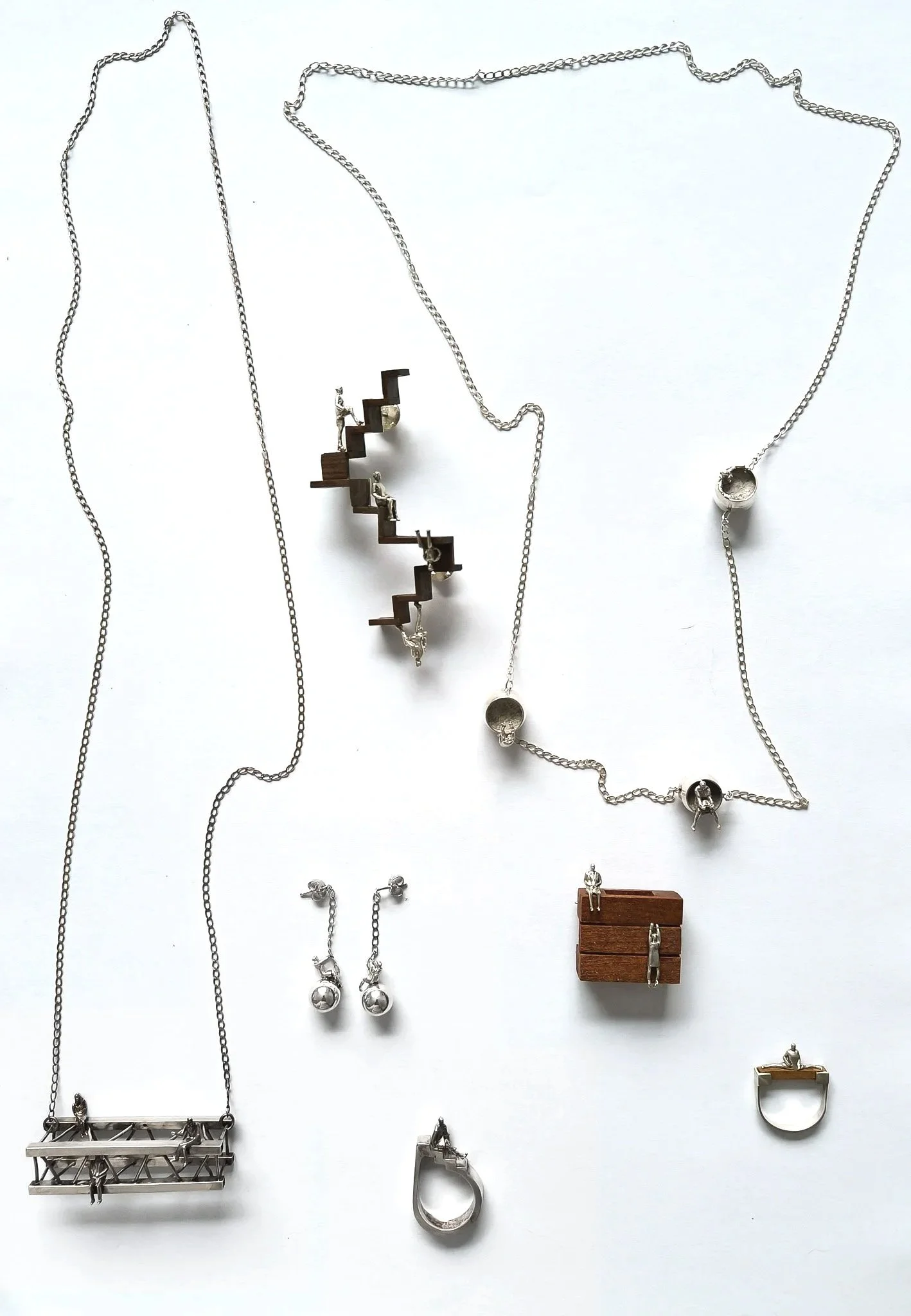    “Construct” collection    
Silver, wood and concrete
  
