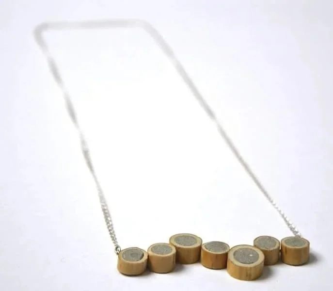    “Tree”    
Bamboo, silver and concrete   